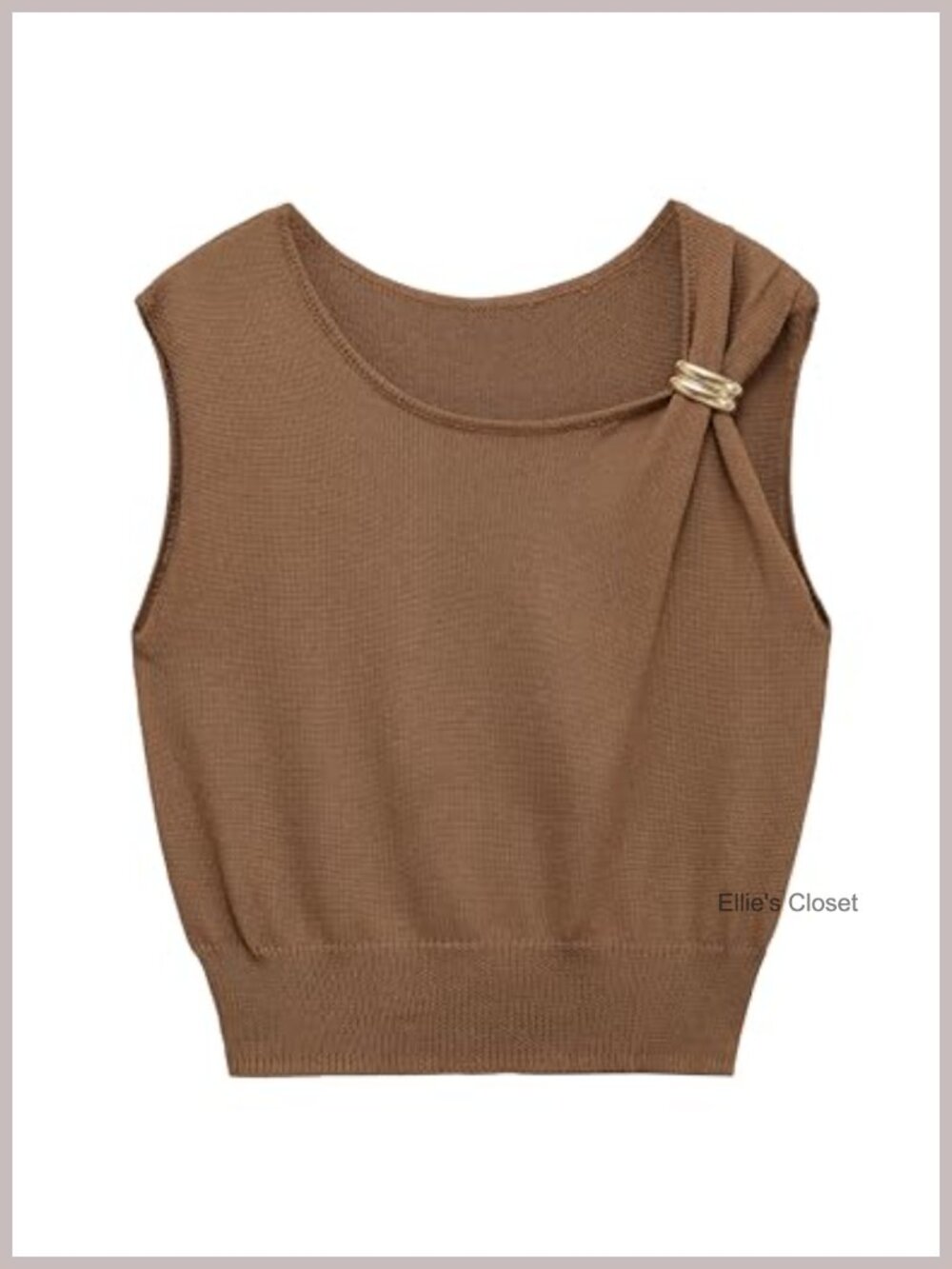 Womens Sleeveless Asymmetric Shoulder Tank Top Ribbed Knit Crop Vest Summer